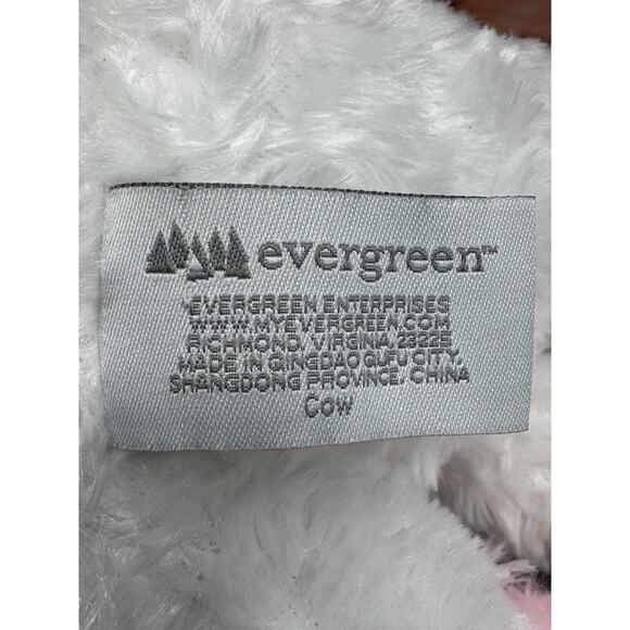 Evergreen Enterprises Pink White Cow Plush W/ Horns Stuffed Animal - Picture 8 of 11